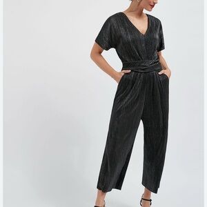Next Shimmering Black V-Neck Jumpsuit